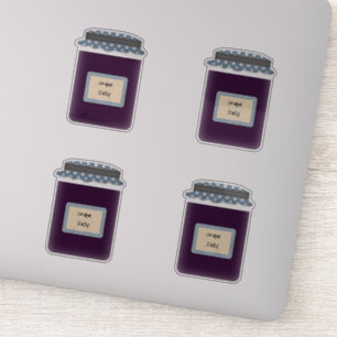 Stickers produit transparent pour gelée de raisin