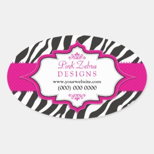 Stickers promotionnels rose Zebra Ribbon