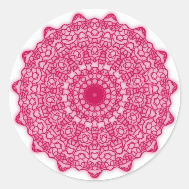 Stickers psychédélique kaléidoscope rose (Devant)