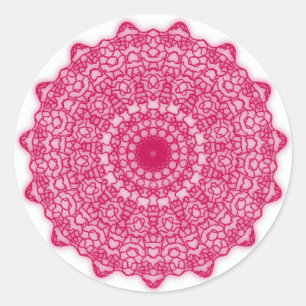 Stickers psychédélique kaléidoscope rose
