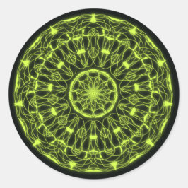 Stickers psychédélique noir et vert