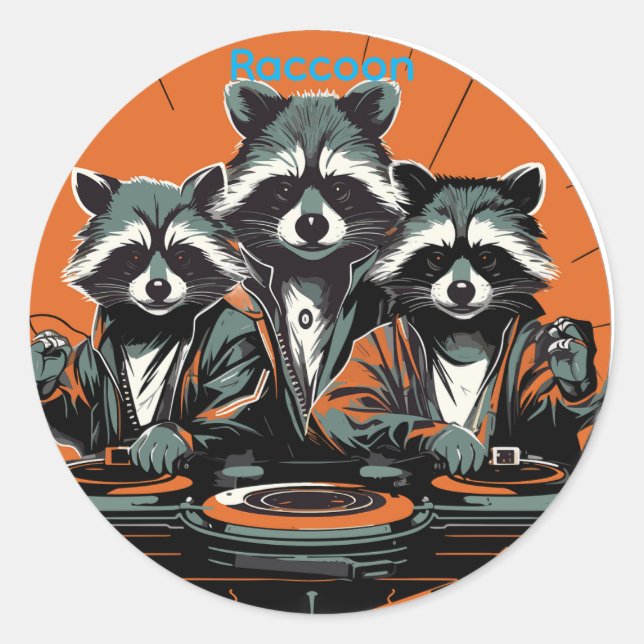 Stickers Raccoon fêté jour d'Halloween (Devant)