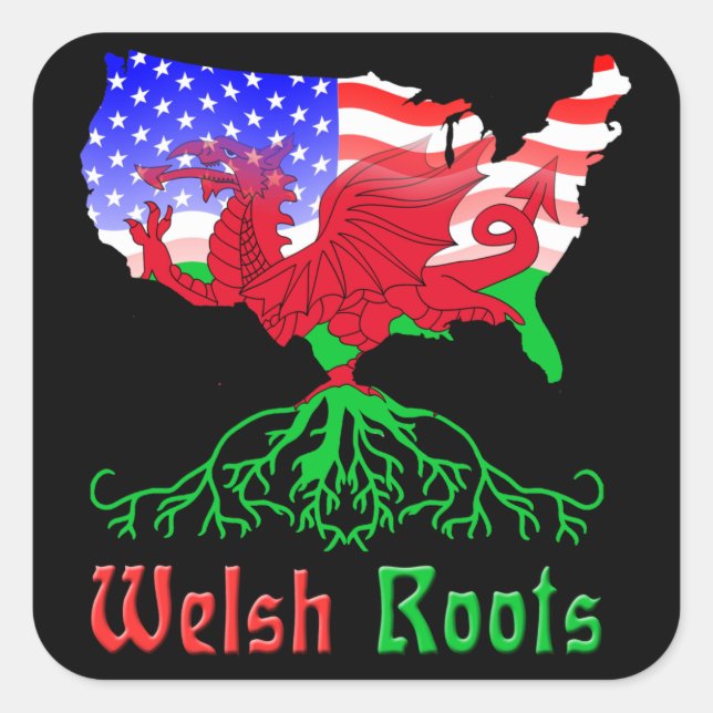 Stickers racines galloises américains (Devant)