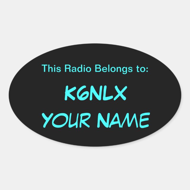 Stickers radio du signal d'appel ovale (Devant)