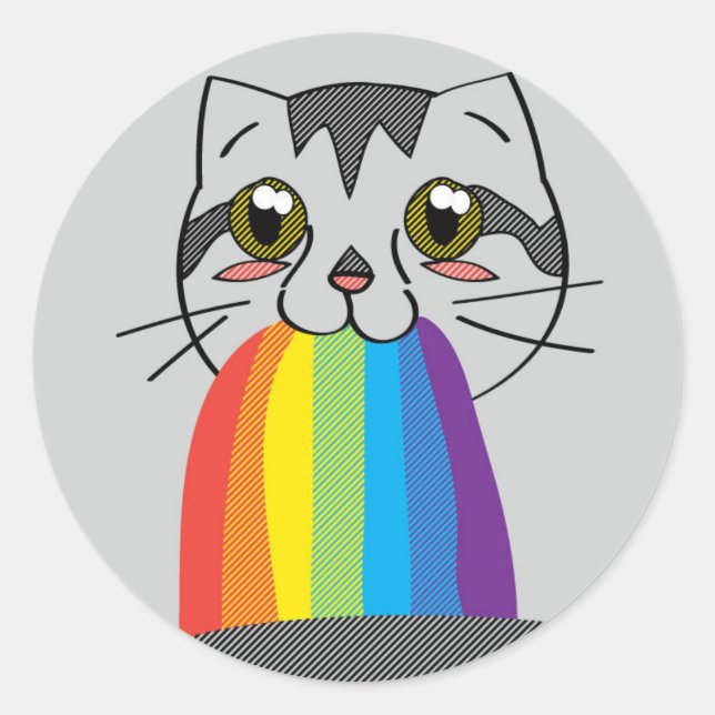 Stickers Rainbow Kitty Vomit (Devant)