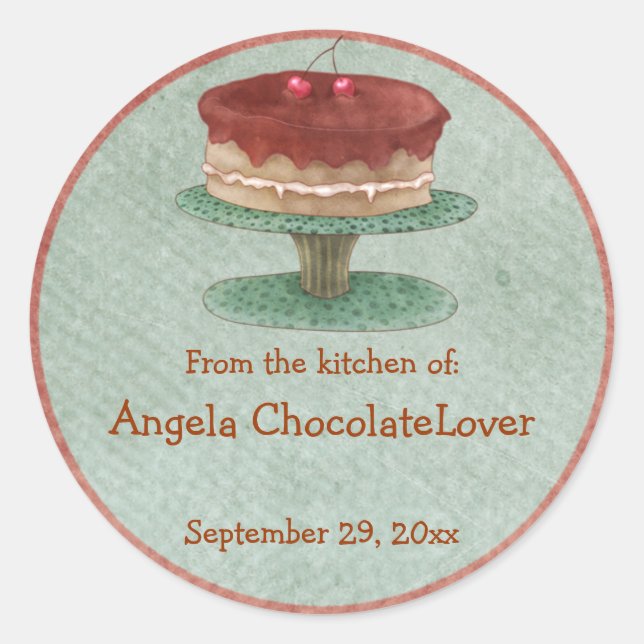 Stickers Recette de gâteau personnalisée (Devant)