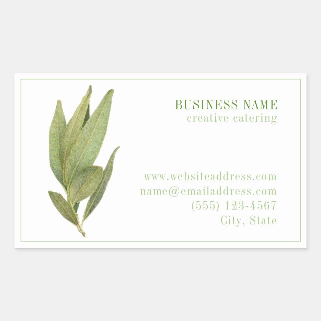 Stickers Rectangle BIZ ID FEUILLES FRESH BAY (Devant)