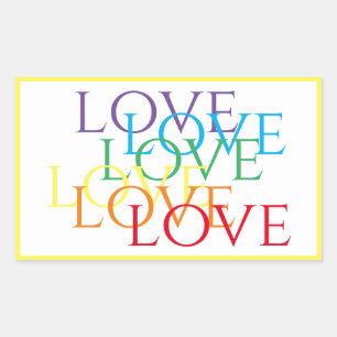 Stickers Rectangle d'AMOUR EN COURSE / Jaune