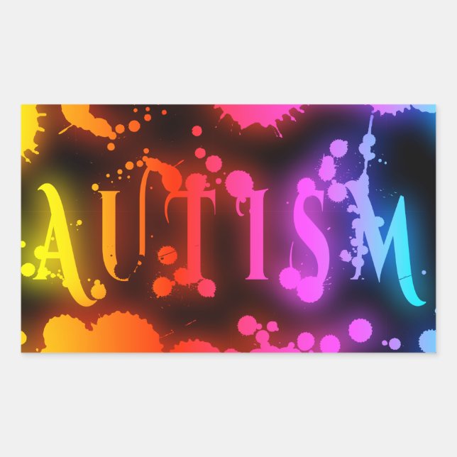 Stickers Rectangle d'autisme (Devant)