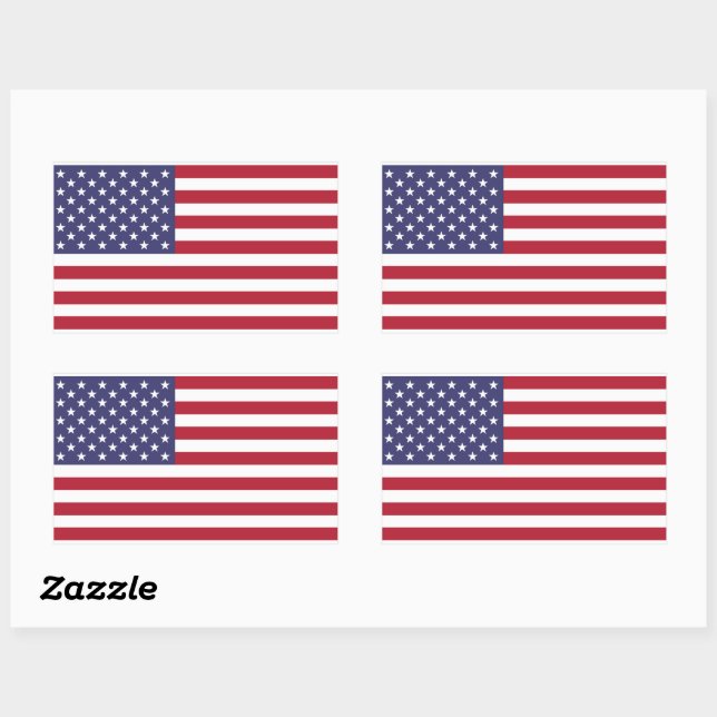 Stickers Rectangle de pavillon des États-Unis d'Am (Feuille)