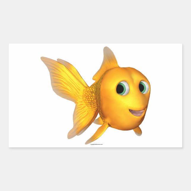 Stickers Rectangle de poisson d'or (Devant)