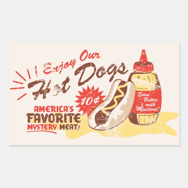 Stickers Rectangle Hot Dog (Devant)
