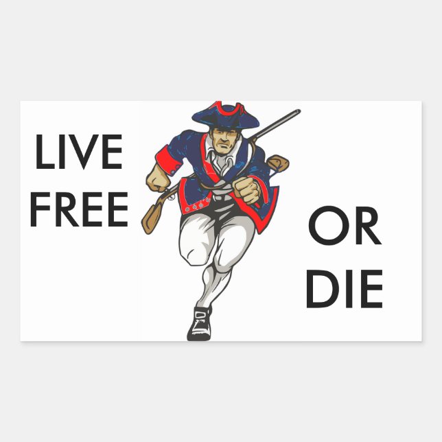 Stickers rectangulaires LIBRES À VIVRE OU À MOURIR (Devant)