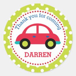 Stickers Red Car Favor (Garçons Anniversaire)