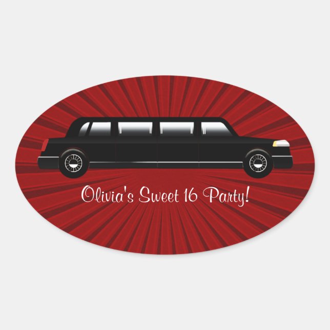 Stickers Red et Black Limousine Party (Devant)