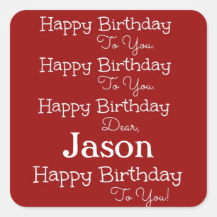 Stickers Red Happy Birthday