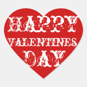 Stickers Red Happy Valentines Day