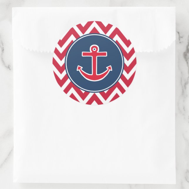 Stickers Red Nautical Ancre Party (Sac)