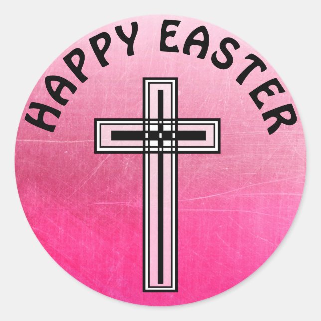 Stickers religieux Croix rose et Noire (Devant)