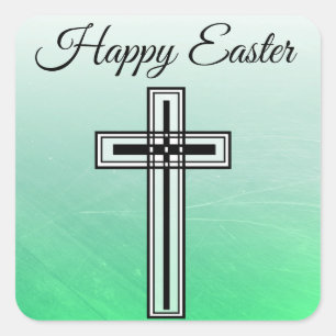 Stickers religieux croix verte et noire