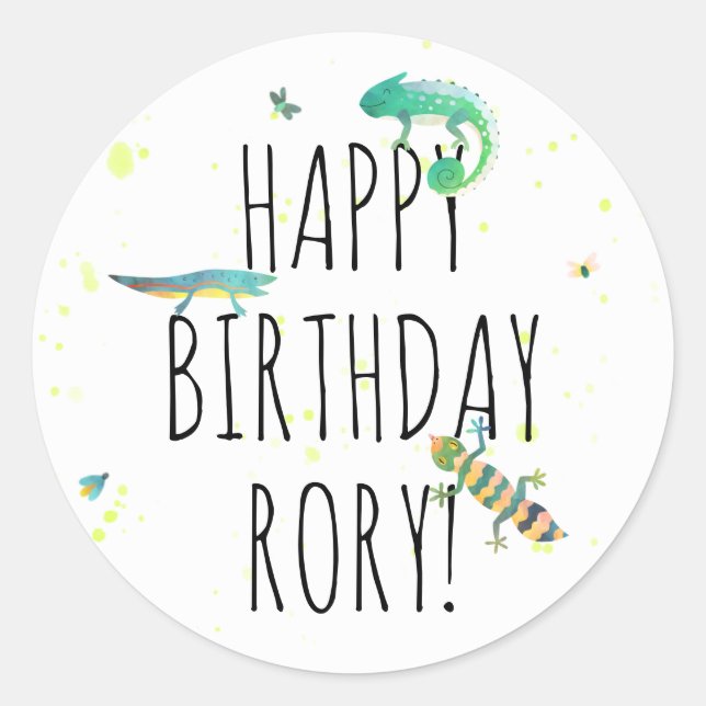 Stickers Reptile Personnalisé Anniversaire (Devant)