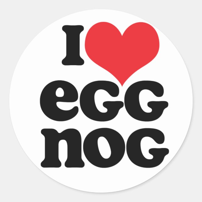 Stickers Retro I Love Eggnog (Devant)