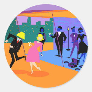 Stickers Retro Urban Rooftop Party