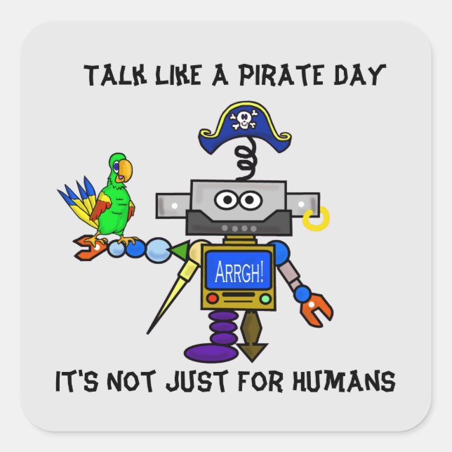 Stickers Robot Pirate "Talk Like A Pirate Day" (Devant)