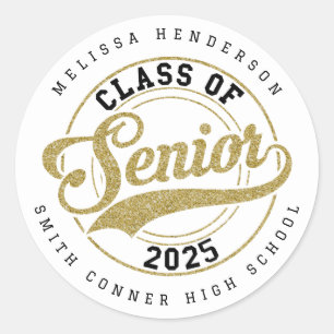 Stickers Rond de Graduation 2025 personnalisés