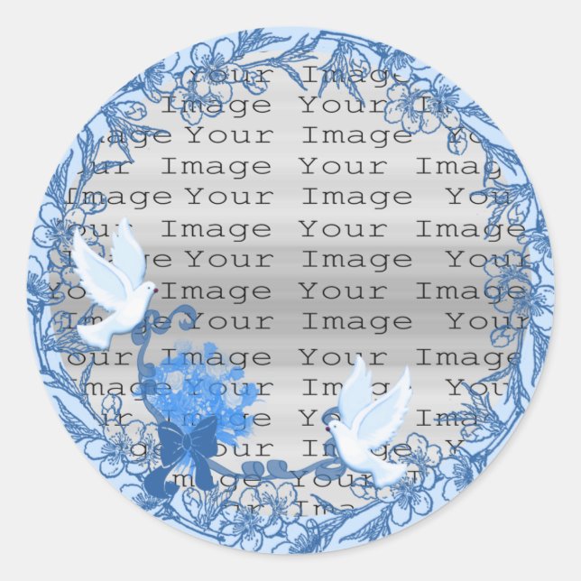Stickers Rond Mariage Personnalisé Dove (Devant)