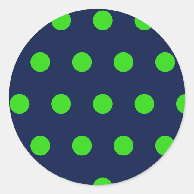 Stickers ronds à points Polka (bleu marine et vert (Devant)