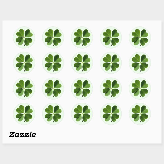 Stickers ronds à quatre feuilles (Feuille)
