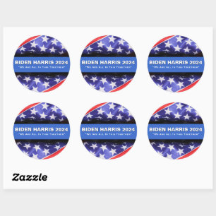 Stickers ronds BIDEN HARRIS 2024 USA Drapeau