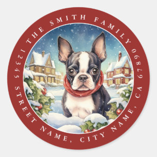 Stickers ronds Boston Terrier