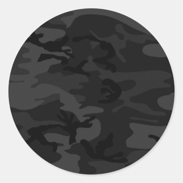 Stickers ronds Camo Noir (Devant)