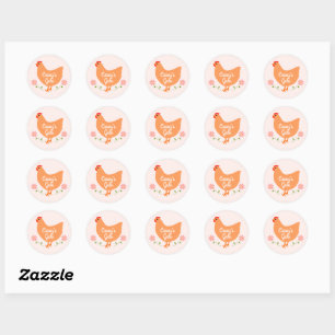 Stickers ronds cartons pour oeufs de poulet person
