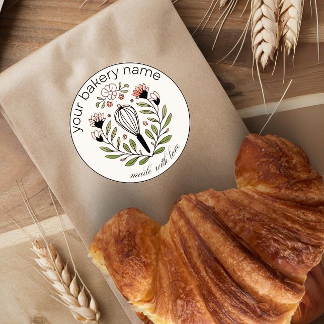 Stickers ronds Chef pâtissier boulangerie rétro (Créateur téléchargé)