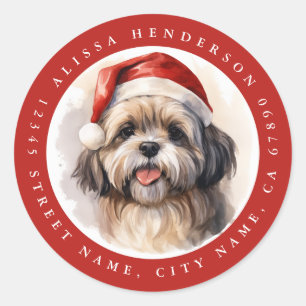 Stickers ronds Chien Chien Chien Chien De Noël