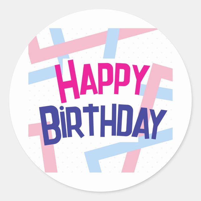 Stickers ronds classiques (Happy Birthday Bold Letters!)