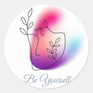 Stickers ronds classiques personnalisables "Be You