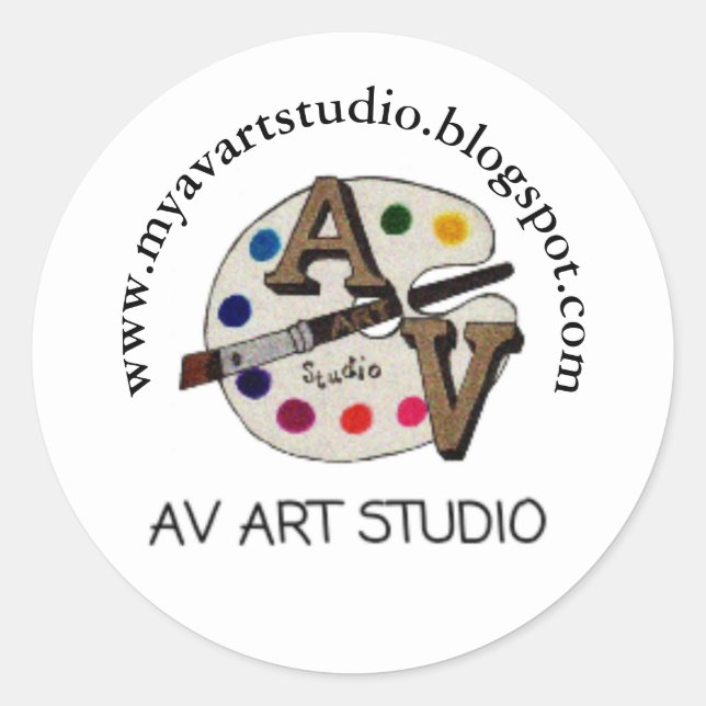 Stickers ronds classiques réalisés par apprentiste (Devant)