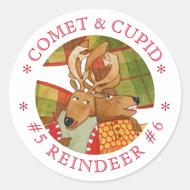 Stickers ronds COMET CUPID REINDEUR (Devant)