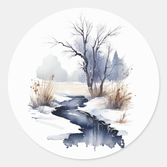 Stickers ronds de cours d'hiver #3 (Devant)