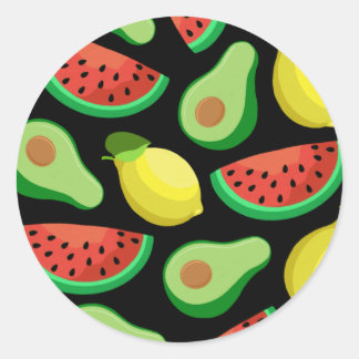 Stickers ronds de fruits
