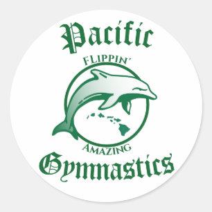 Stickers ronds de gymnastique du Pacifique