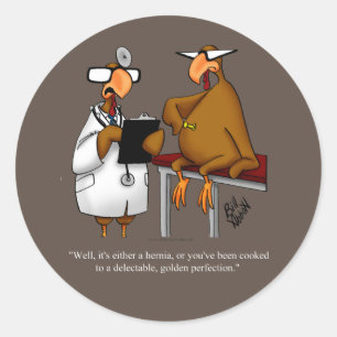 Stickers ronds de l'Humour de Thanksgiving amusant