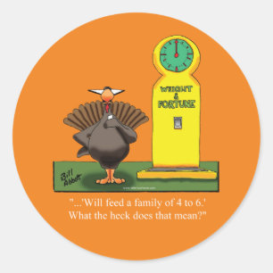 Stickers ronds de l'Humour de Thanksgiving drôle
