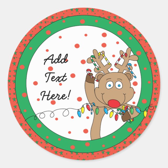 Stickers ronds de Noël Reinder (Devant)