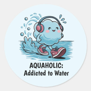 Stickers ronds de nuage de dessin amusant