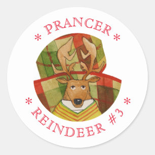 Stickers ronds de PETIT RÉINDEUR PRANCER